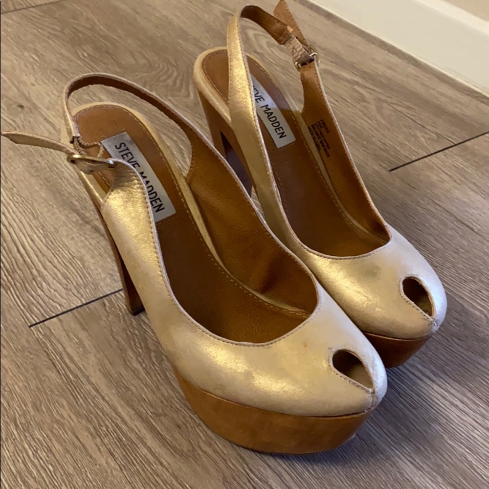 Steven madden gold dusted heels